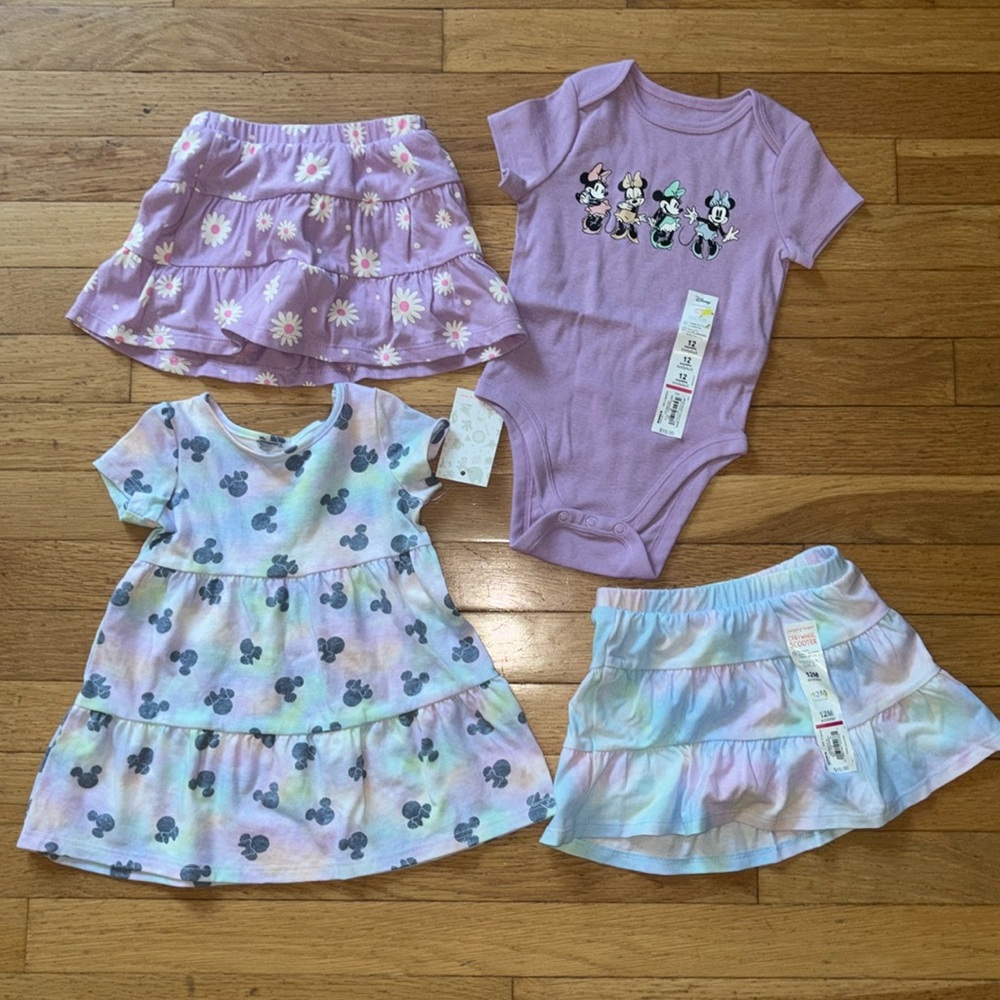 Jumping beans girls Disney 12 month lot x4